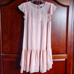 BCBGeneration Rose Smoke Pleated Ruffled Sundress